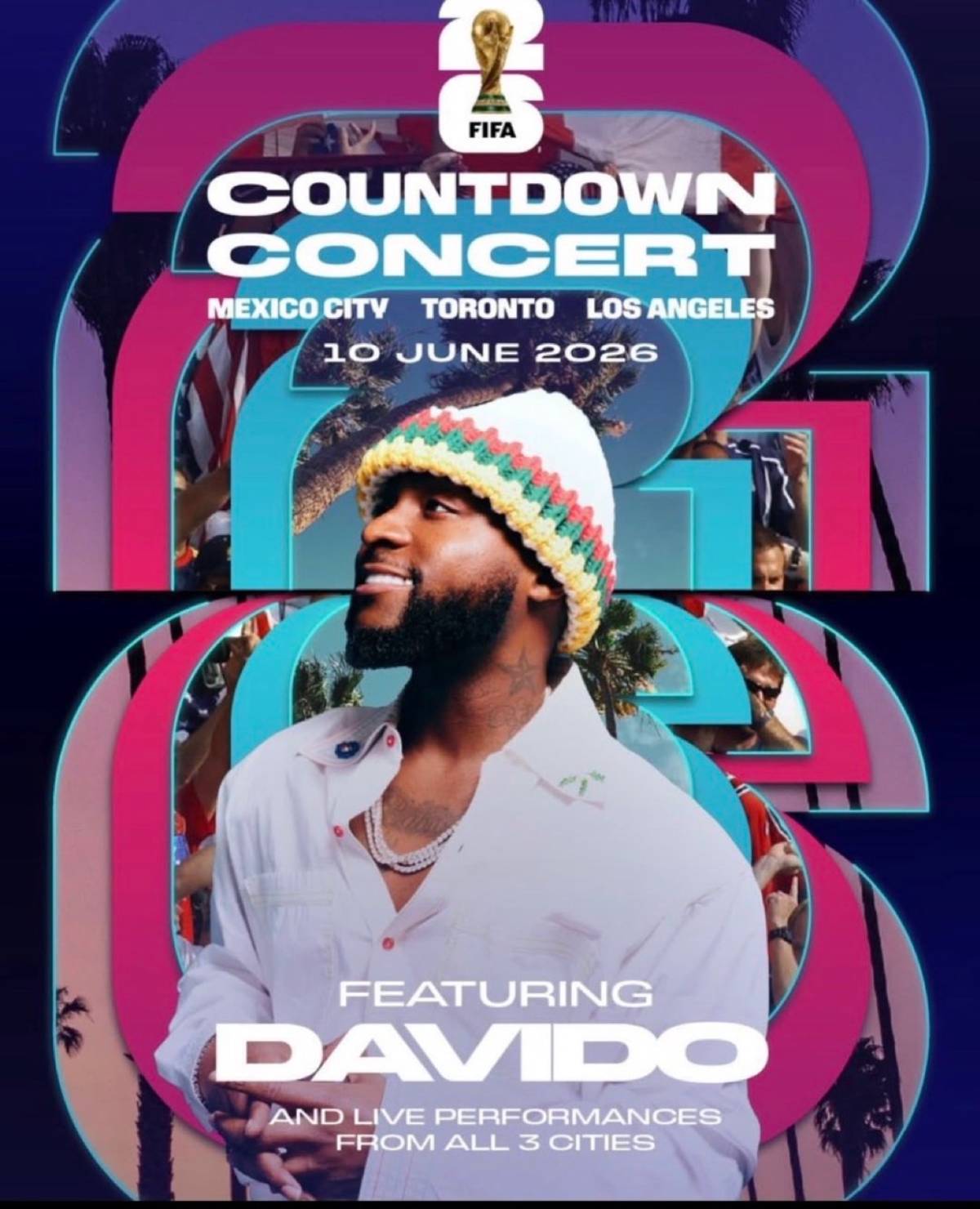 Nigerian super star βοΈ Davido is performing tomorrow at the FIFA countdown concert π³π¬π³π¬π³π¬ππΎππΎπ―...