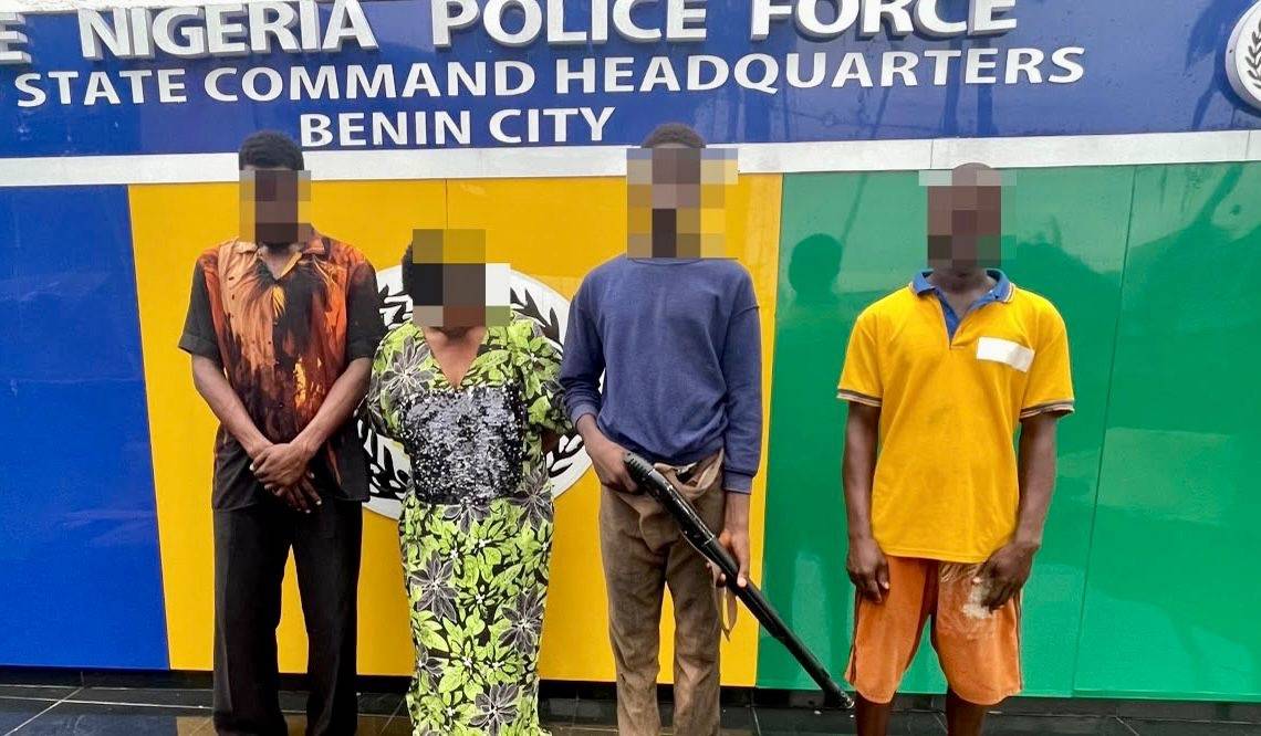 The Edo state police command parade OLUCHI and others involved in the fake kidnapping scam in Edo st...
