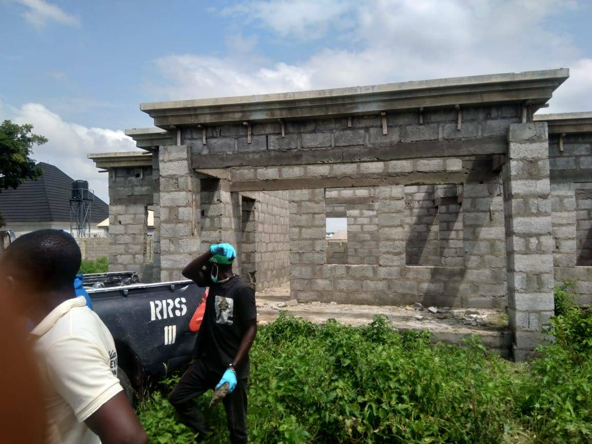 Body of an unidentified middle-aged woman was discovered beheaded inside an uncompleted building in...