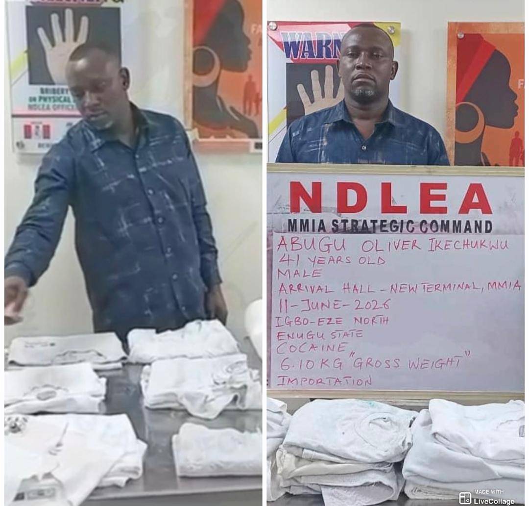 A 41-year-old Sao Paulo Brazil-based businessman, Abugu Oliver Ikechukwu has been arrested by NDLEA...