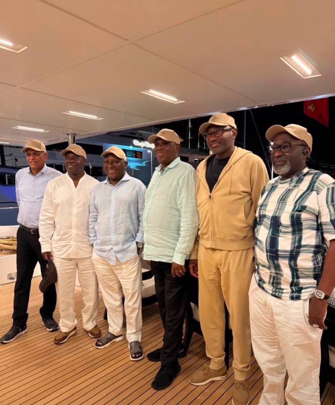 Nigerian 🇳🇬Billionaire Abdul Samad Rabiu hosts Femi Otedola and friends on His yacht in Monaco.