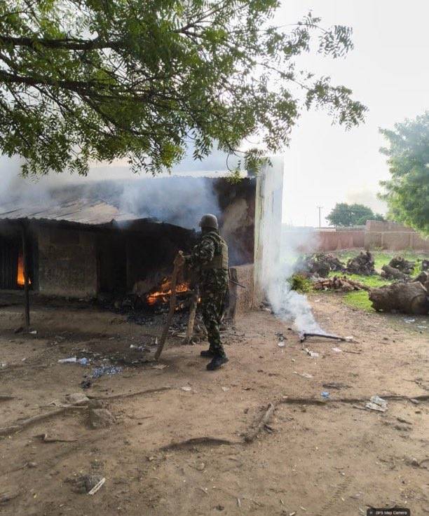 Nigerian Army Troops of Joint Task Force North West Operation FANSAN YAMMA destroy terrorist hideout...