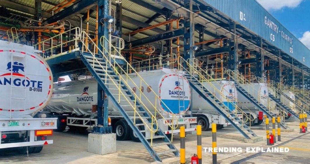 Dangote refinery reduce petrol gantry price by N75/litre.
The new gantry price is now N1,175 per l...
