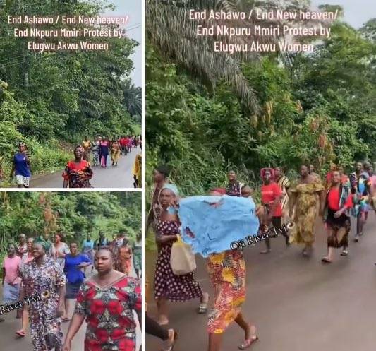 Enugu women have staged a protest against sex workers and accused them of taken over their husbands...