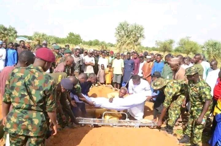 The three Nigerian soldiers, who were killed in an improvised explosive device (IED) explosion durin...