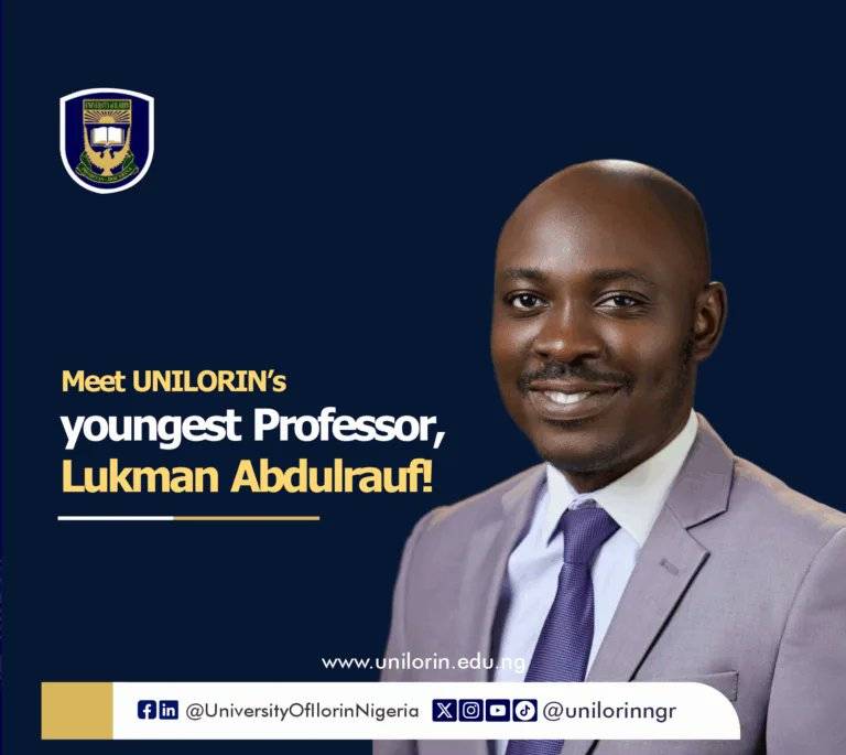 The University of Ilorin has introduced its youngest professor, identifying Lukman Abdulrauf as a le...