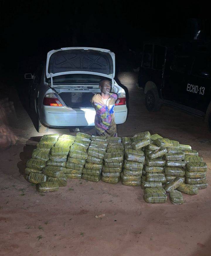 Drug trafficker has been arrested with 235kg cannabis on Lokoja-Abuja highway