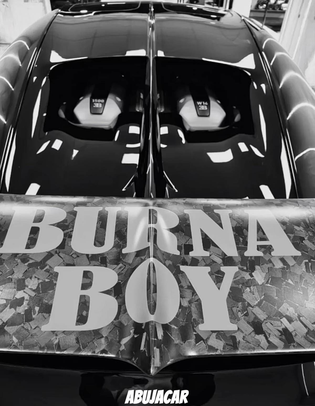 First picture of BURNA BOY’S WIDEBODY BUGATTI CHIRON, DONE BY VENUUM BLACK.