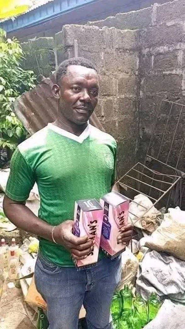 This man was arrested in Akwa Ibom State for producing fake drinks that can lead to death or seriou...