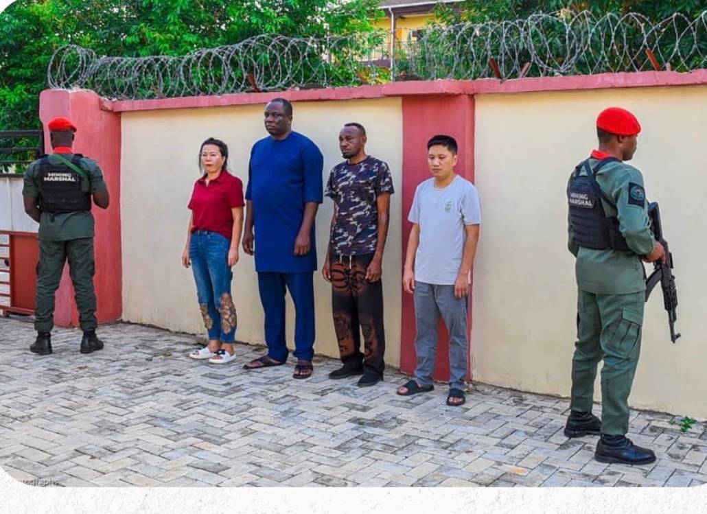 The Mining Marshals have arrested a Chief Superintendent of Police (CSP), Abdulmajeed Abisoye Oyewum...
