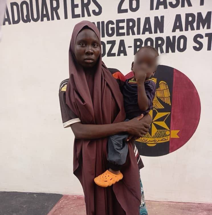 Troops of the 26 Task Force Brigade under Operation HADIN KAI have intercepted a 20-year-old woman a...