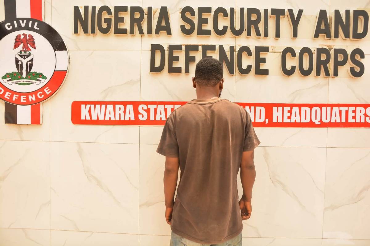 The Nigeria Security and Civil Defence Corps (NSCDC), Kwara State Command, has arrested a 32-year-ol...