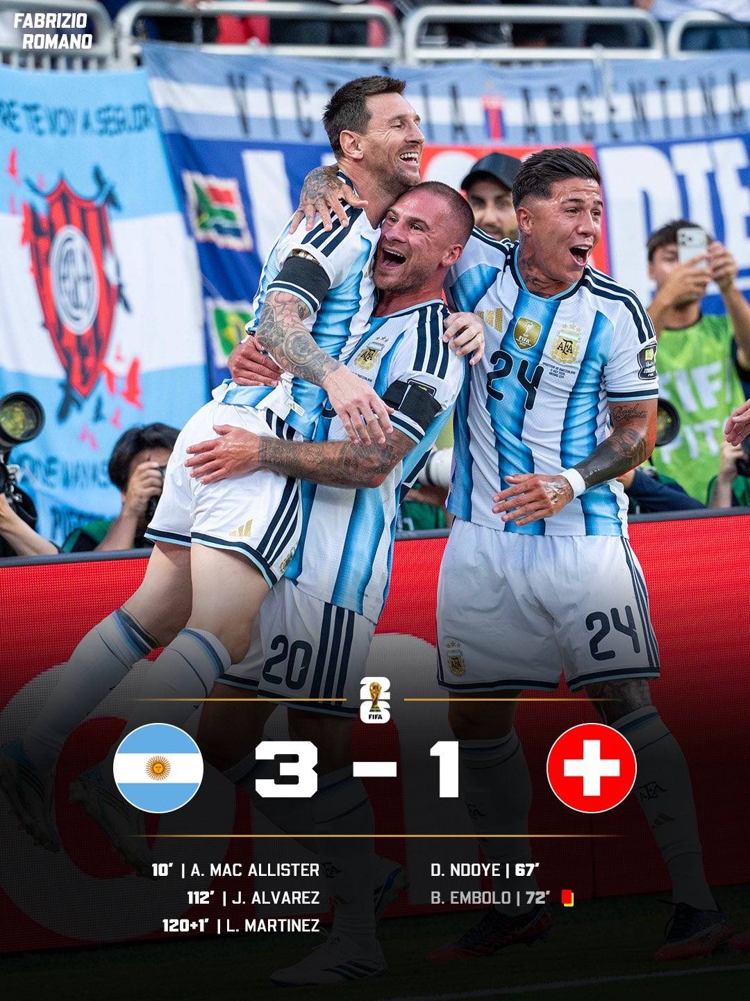 ARGENTINA BEAT SWITZERLAND AND MOVE TO THE WORLD CUP SEMI FINALS!