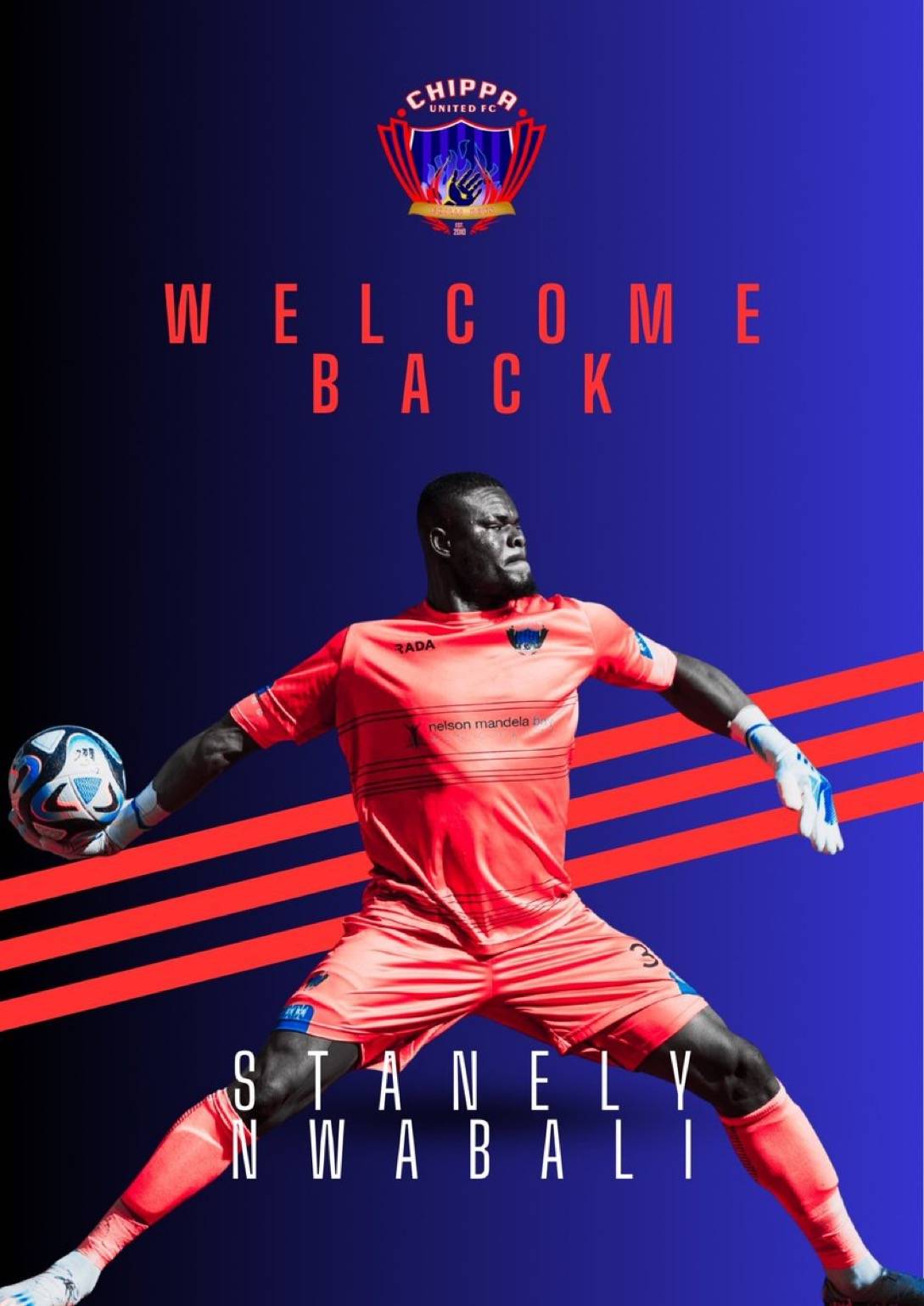 Super eagles Goalkeeper Stanley Nwabali returns to his former club, Chippa Utd after the departed 6...