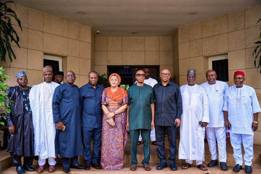Peter Obi today in Abuja paid condolence visits to Rotimi Amaechi following the passing of his mothe...