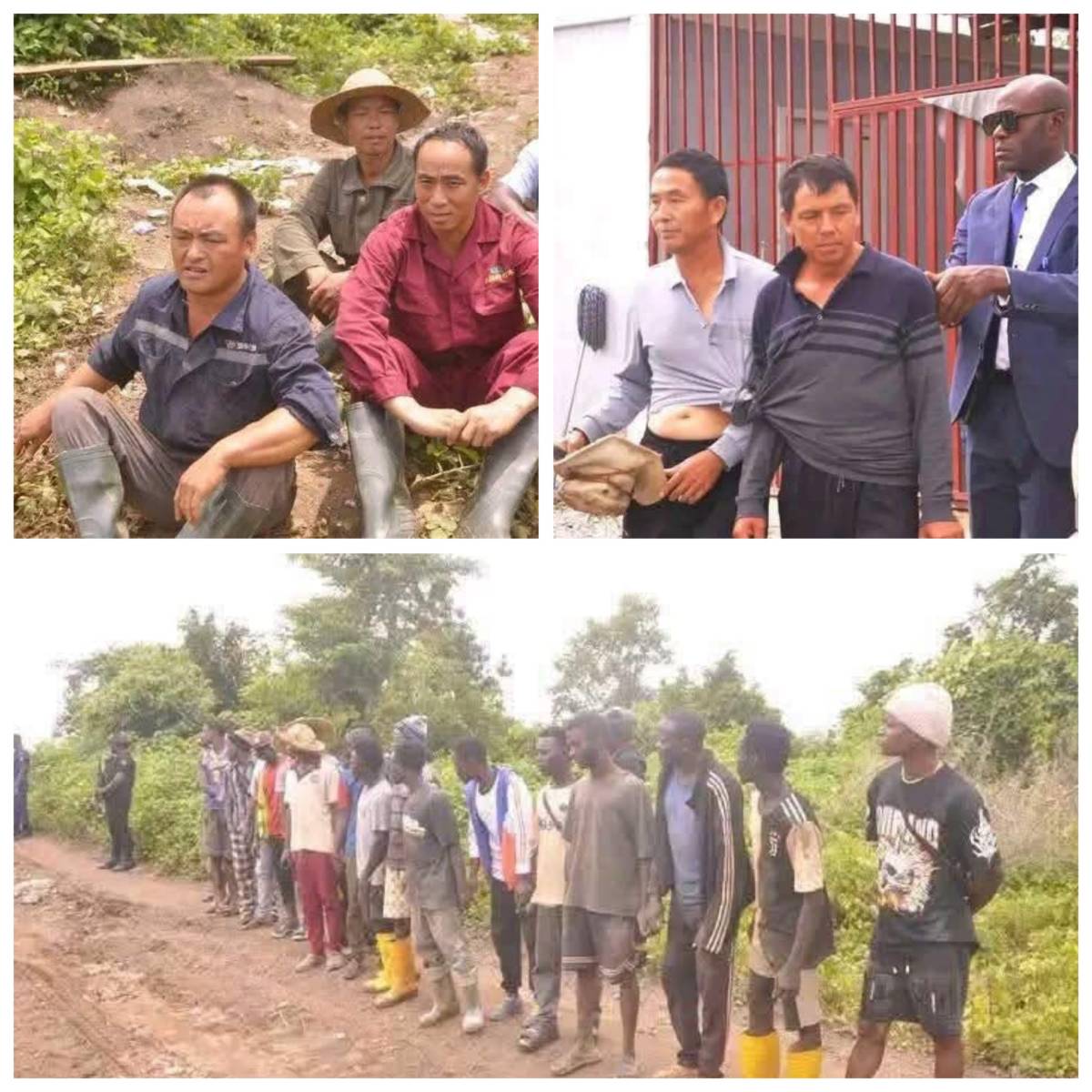 Three Chinese nationals and several Nigerian miners during a security operation targeting alleged il...