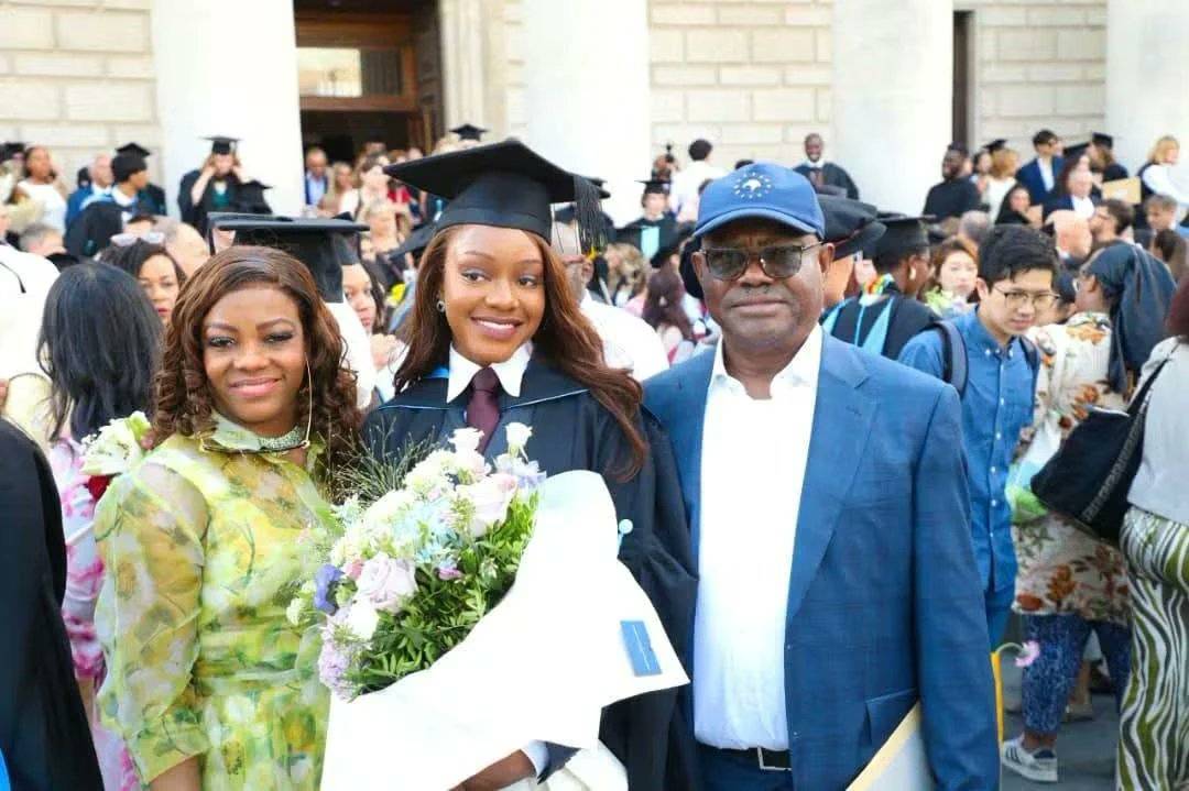 FCT Minister, Nyesom Wike’s daughter graduates with law degree from UK university