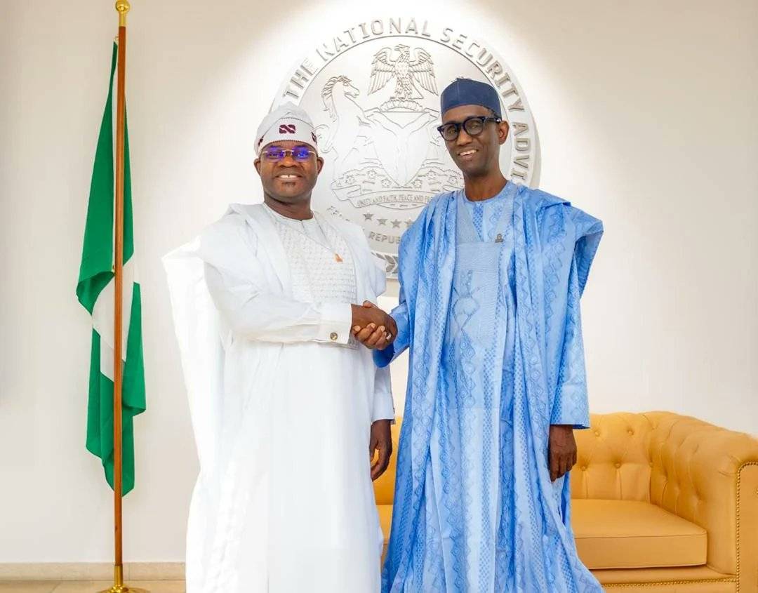 Yahaya Bello meets National Security Adviser, Nuhu Ribadu, hails President Bola Tinubu over security...
