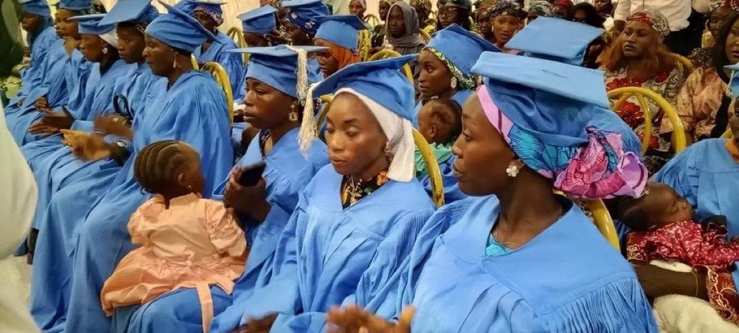 The Federal Government of Nigeria on Friday graduated 18 rescued Chibok girls, trained in the 1st ba...
