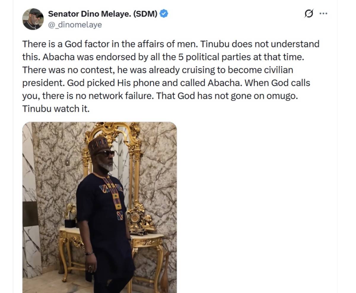 God picked His phone and called Abacha. When God calls you there is no network failure
~ Dino Mela...