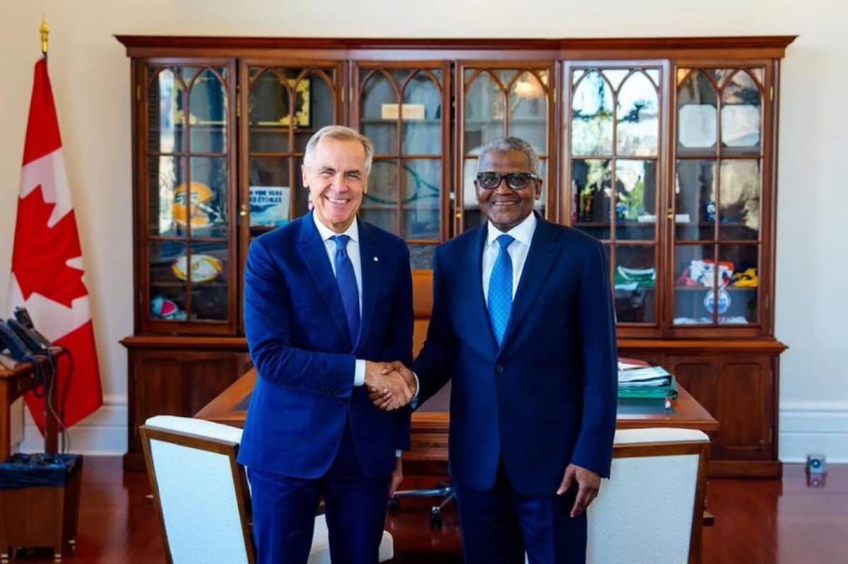 Africa richest man, Aliko Dangote meets with Canadian Prime Minister Mark Carney on advancing Canada...