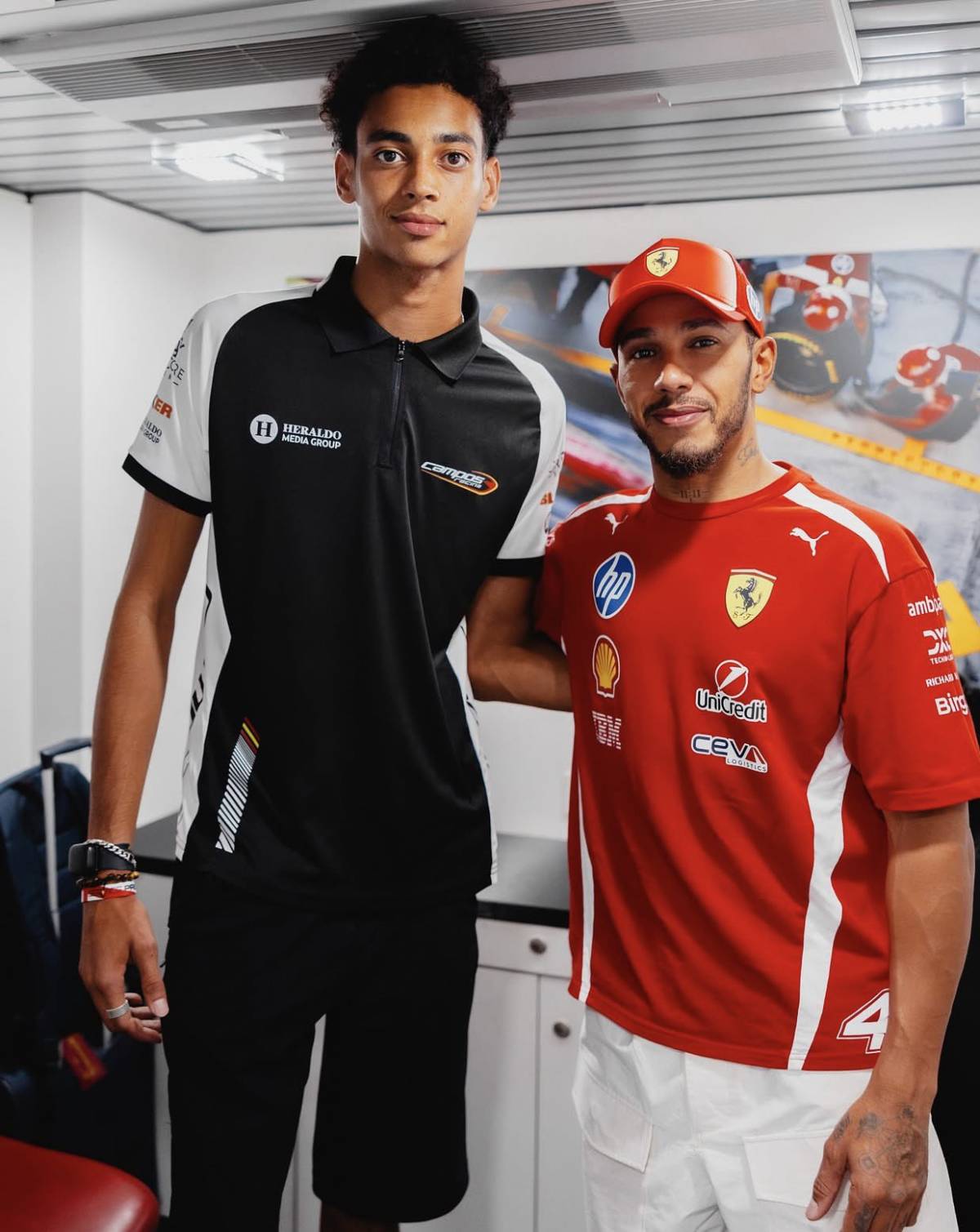 Lewis Hamilton and Ugo Ugochukwu in new photo