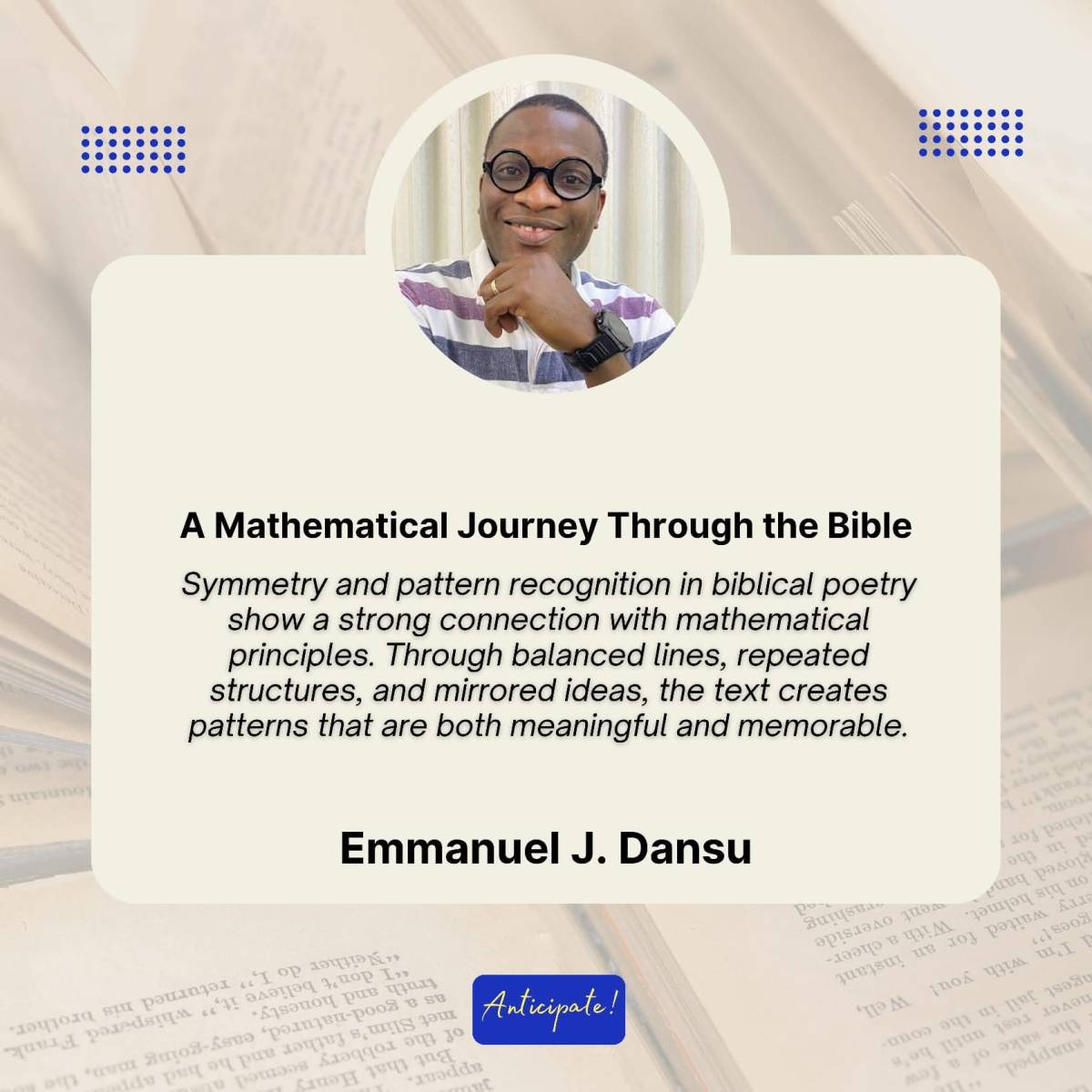 Symmetry and pattern recognition in biblical poetry show a strong connection with mathematical princ...