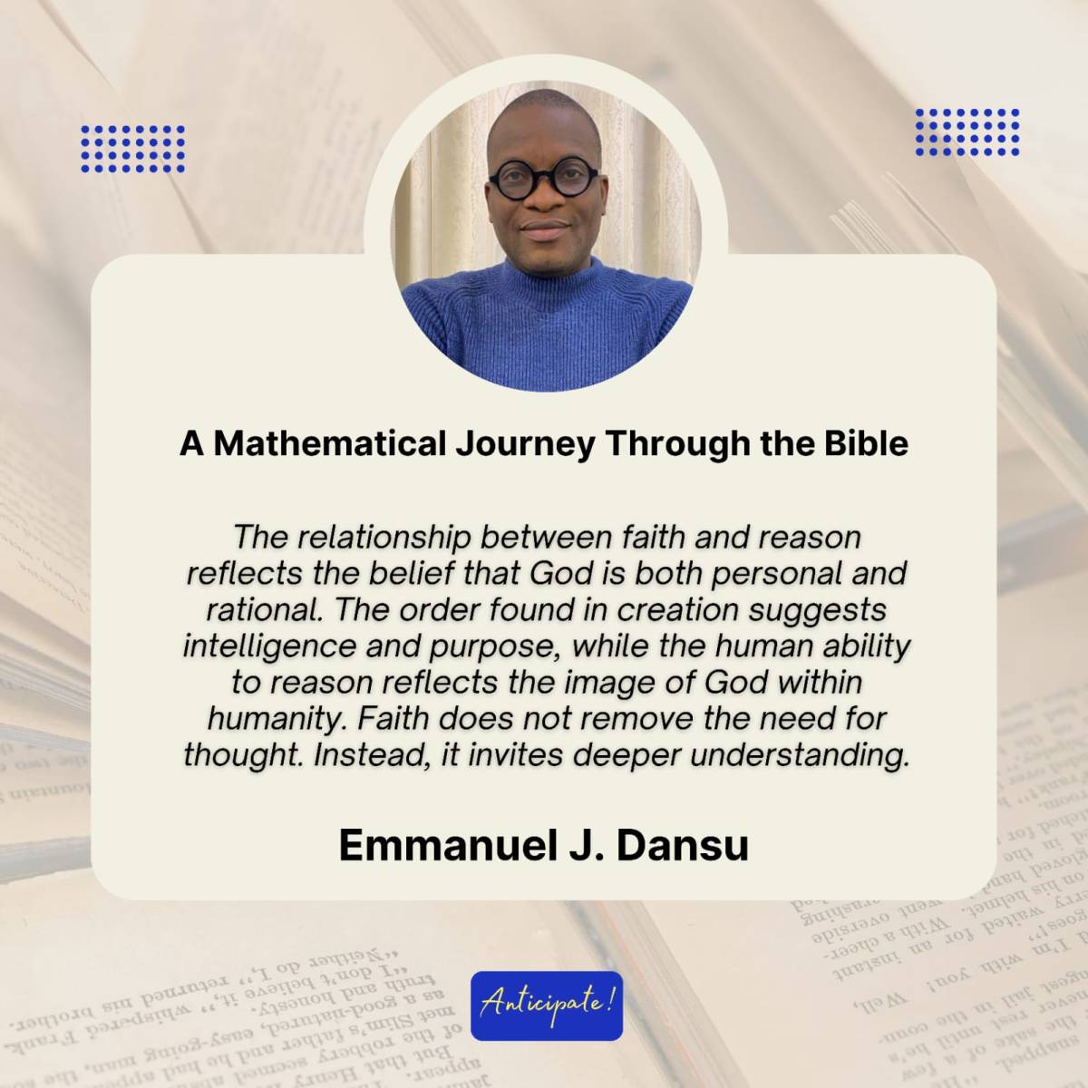 The relationship between faith and reason reflects the belief that God is both personal and rational...