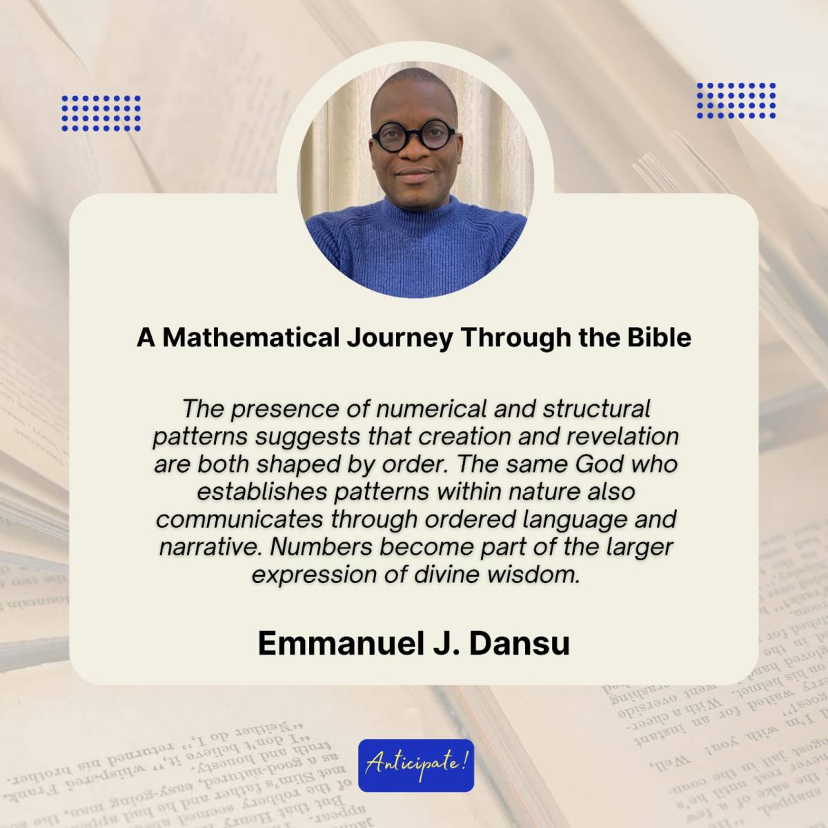 Integrating Mathematical Order and Theological Insight