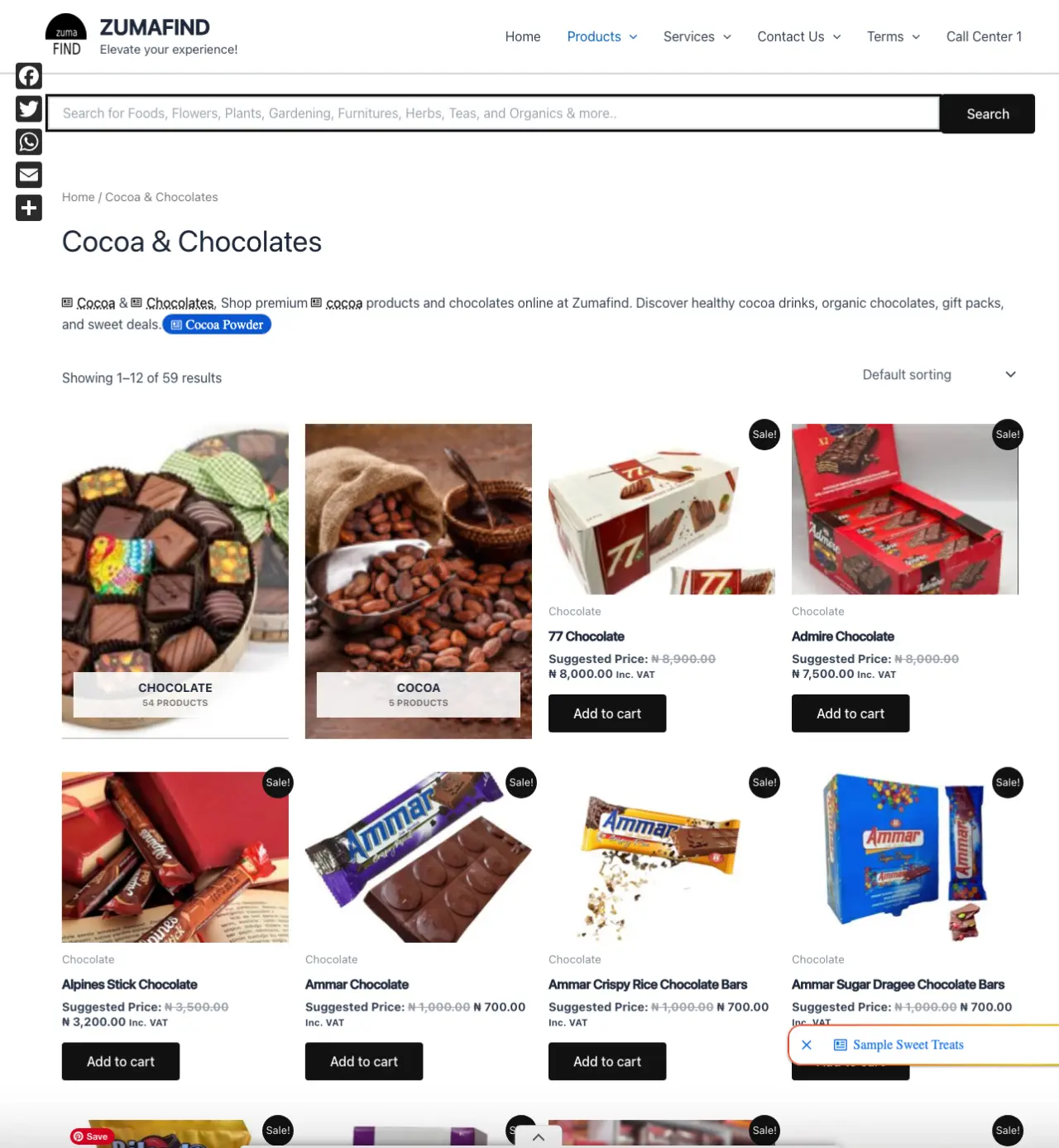 Zumafind ๐ณ๐ซโ Cocoa & Chocolates
Cocoa & Chocolates, Shop premium cocoa products and chocolates o...