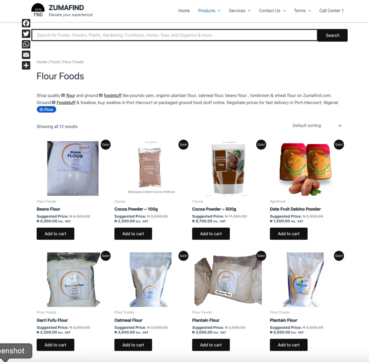 Zumafind 🍚🌾 Flour and Ground Foodstuff
Shop quality flour and ground foodstuff like poundo yam, or...