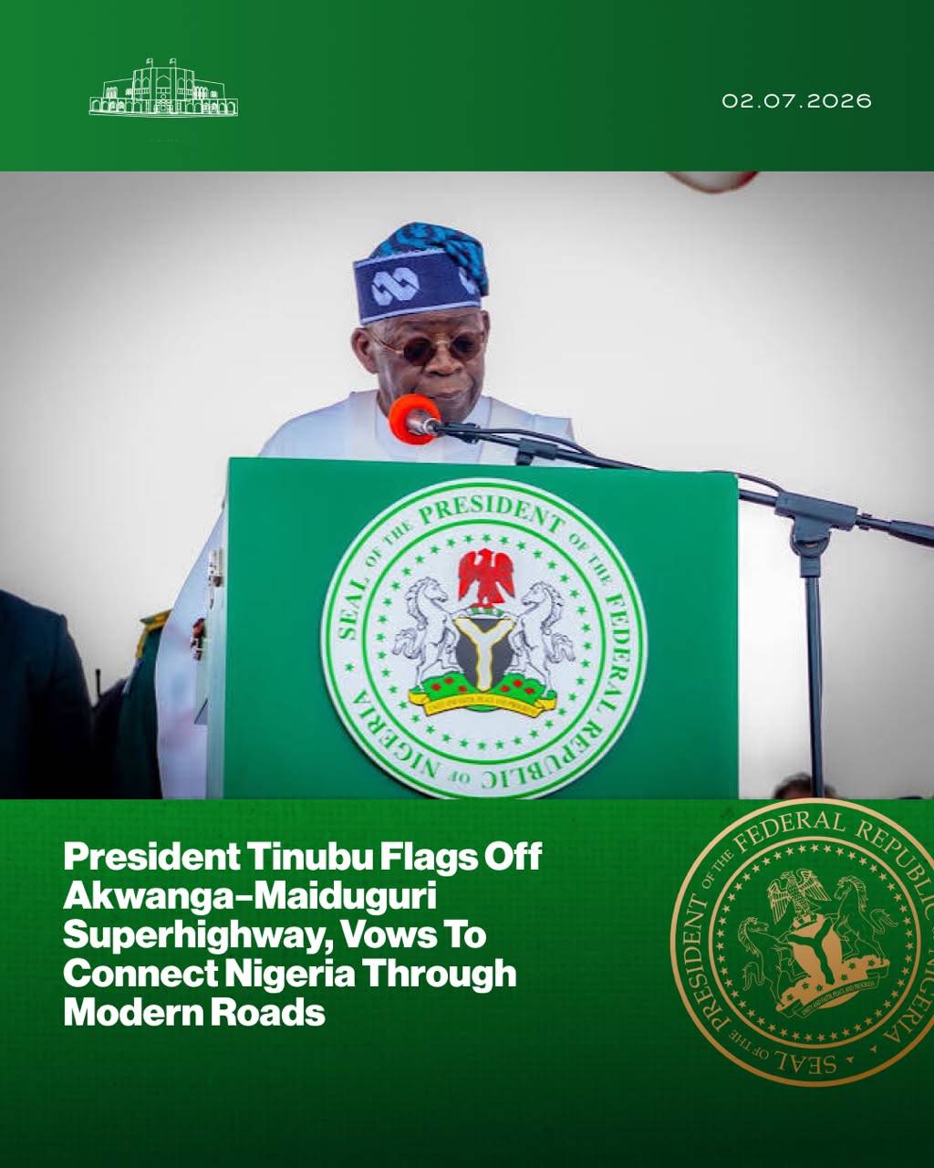 President Tinubu Flags Off Akwanga-Maiduguri Superhighway, Vows To Connect Nigeria Through Modern Ro...