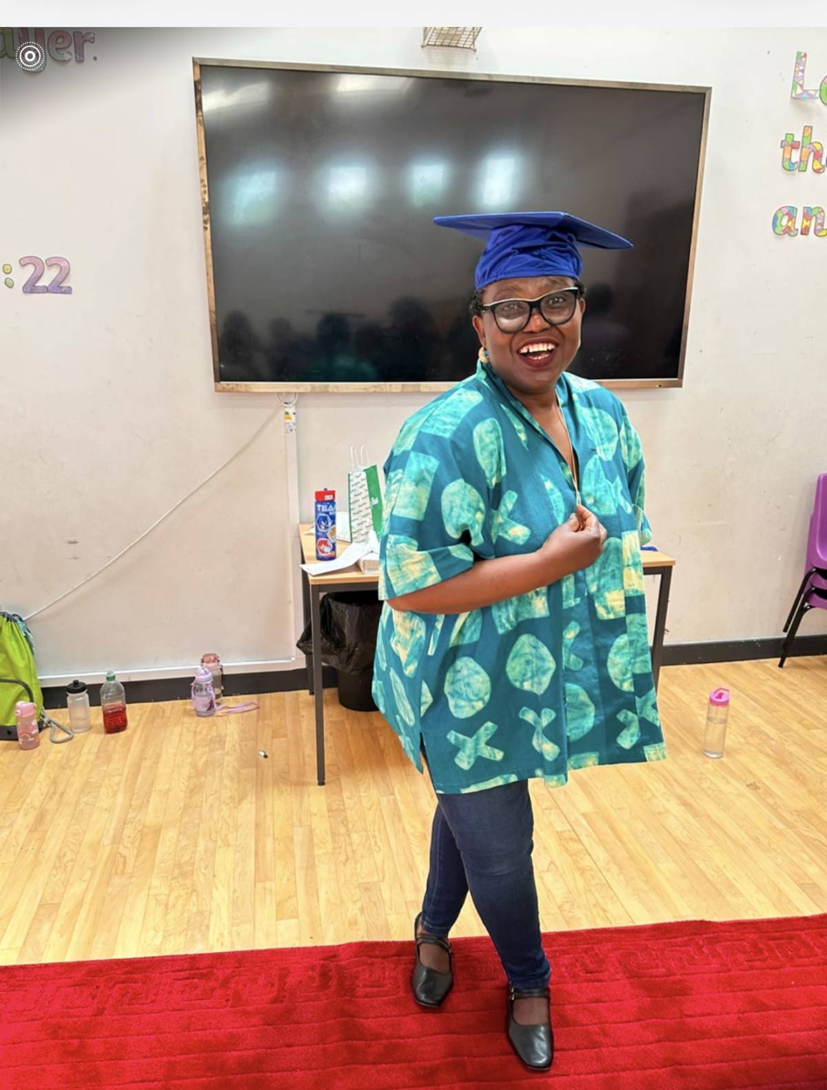 This is me today,on the red carpet at the year six graduation with my golden whistle presented by th...