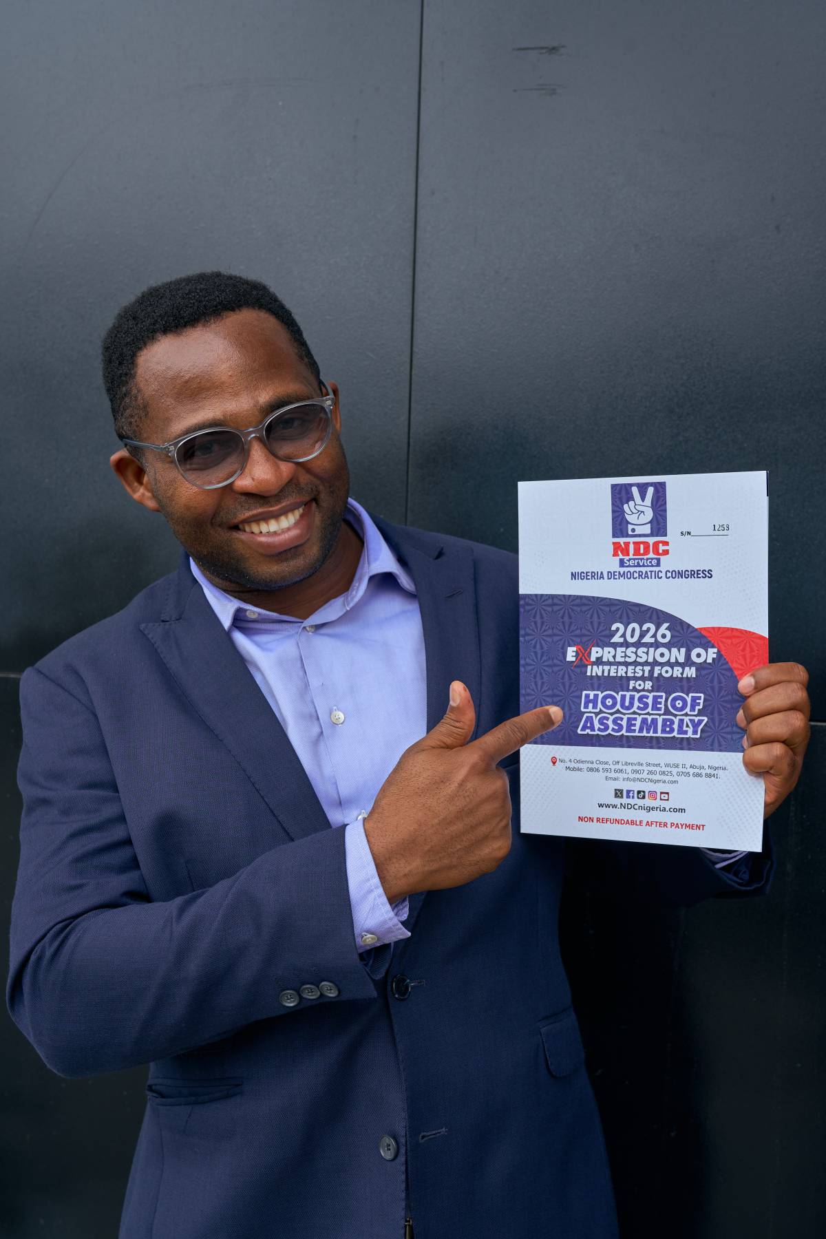BREAKING NEWS: Hon. Thomas Victor Onwubiko (TV) Picks NDC Expression of Interest Form for Lagos Stat...