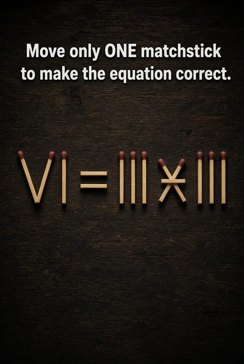 Only 1 in 10 people solve this correctly
Move just ONE matchstick to make the equation true.
Drop yo...