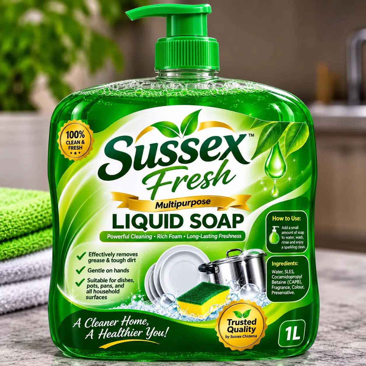 Meet Sussex Pure Clean Multipurpose Liquid Soap 🧼💚
Perfect for your everyday cleaning needs—effect...