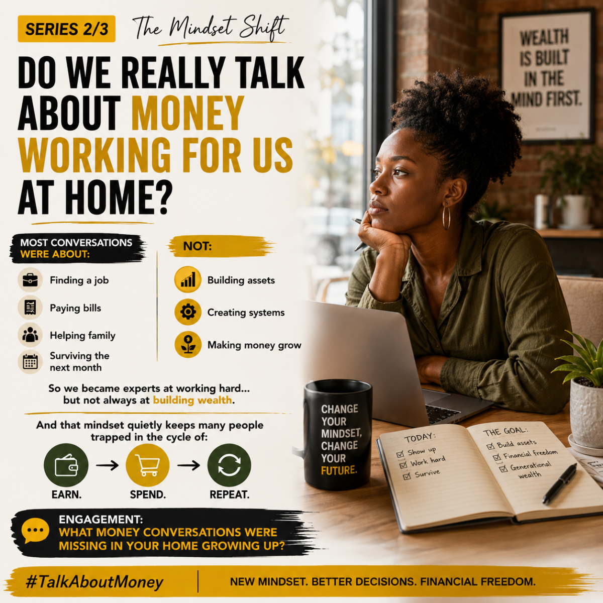 Series 2/3 β The Mindset Shift π
Do we really talk about money working for us at home?
Most conve...