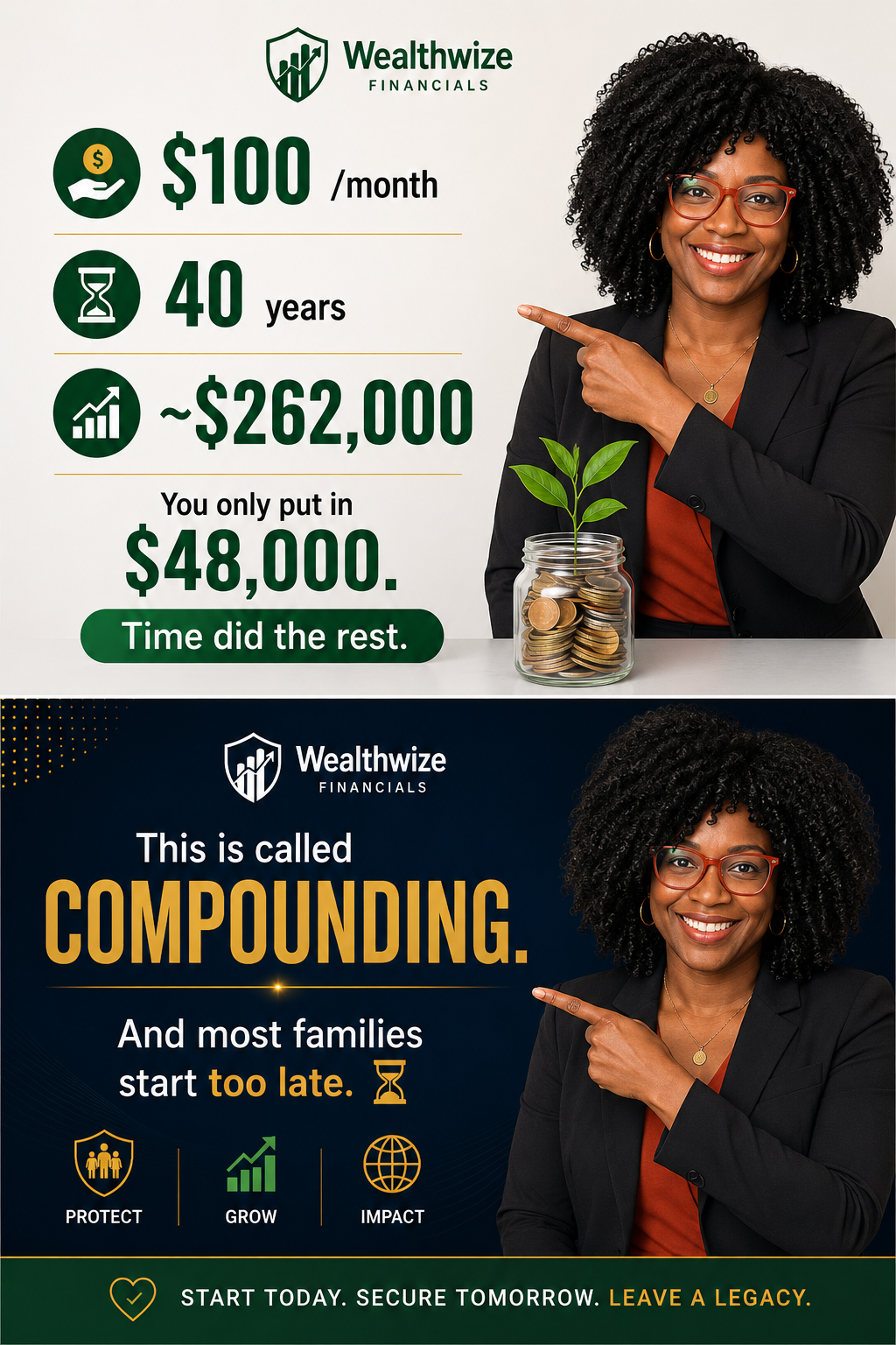 Have you ever wondered why people say, “Start early”?
This is why.
Imagine investing $100 a month...