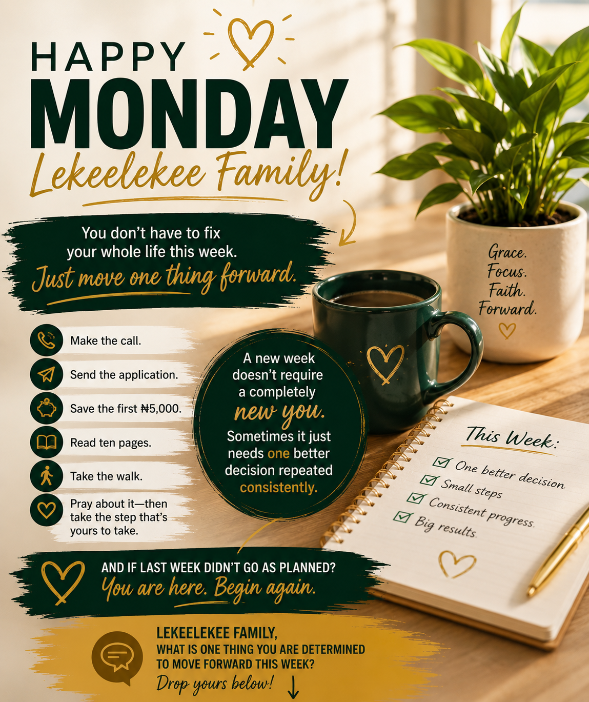 Monday post
Happy Monday, Lekeelekee family! ❤️
I have a different message for you this morning:
Y...