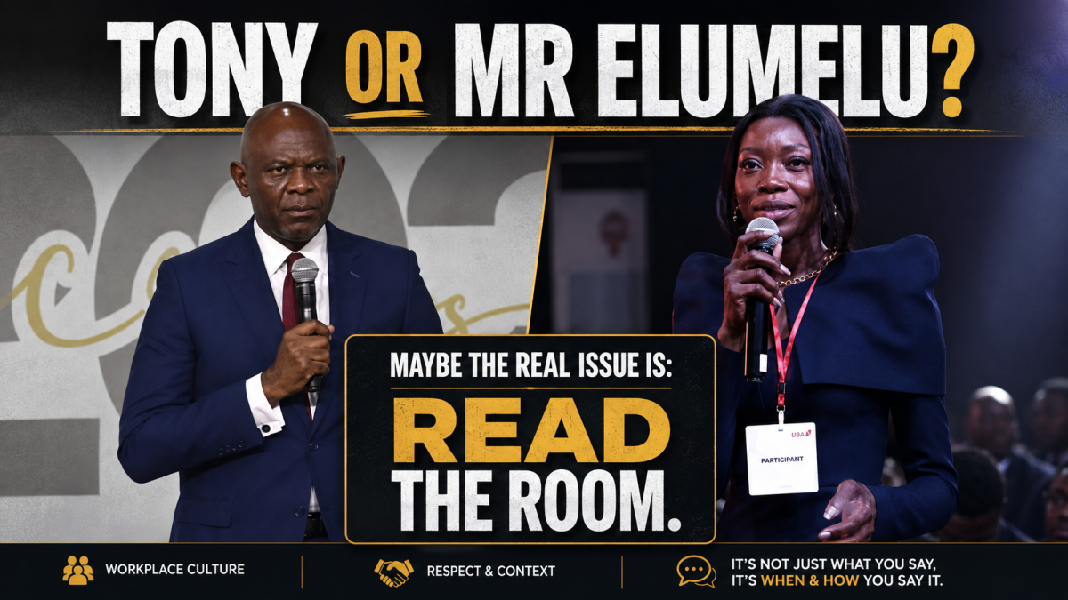 I normally don’t jump on trending topics, but I have two cents on the Mr. Tony Elumelu conversation....