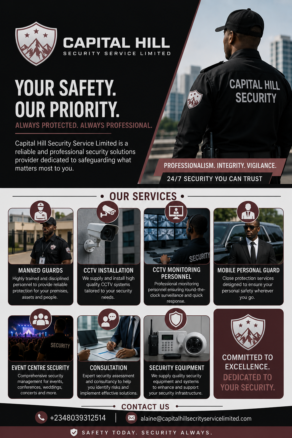 CAPITAL HILL SECURITY SERVICES LIMITED
Your Trusted Security Partner
We provide professional secur...