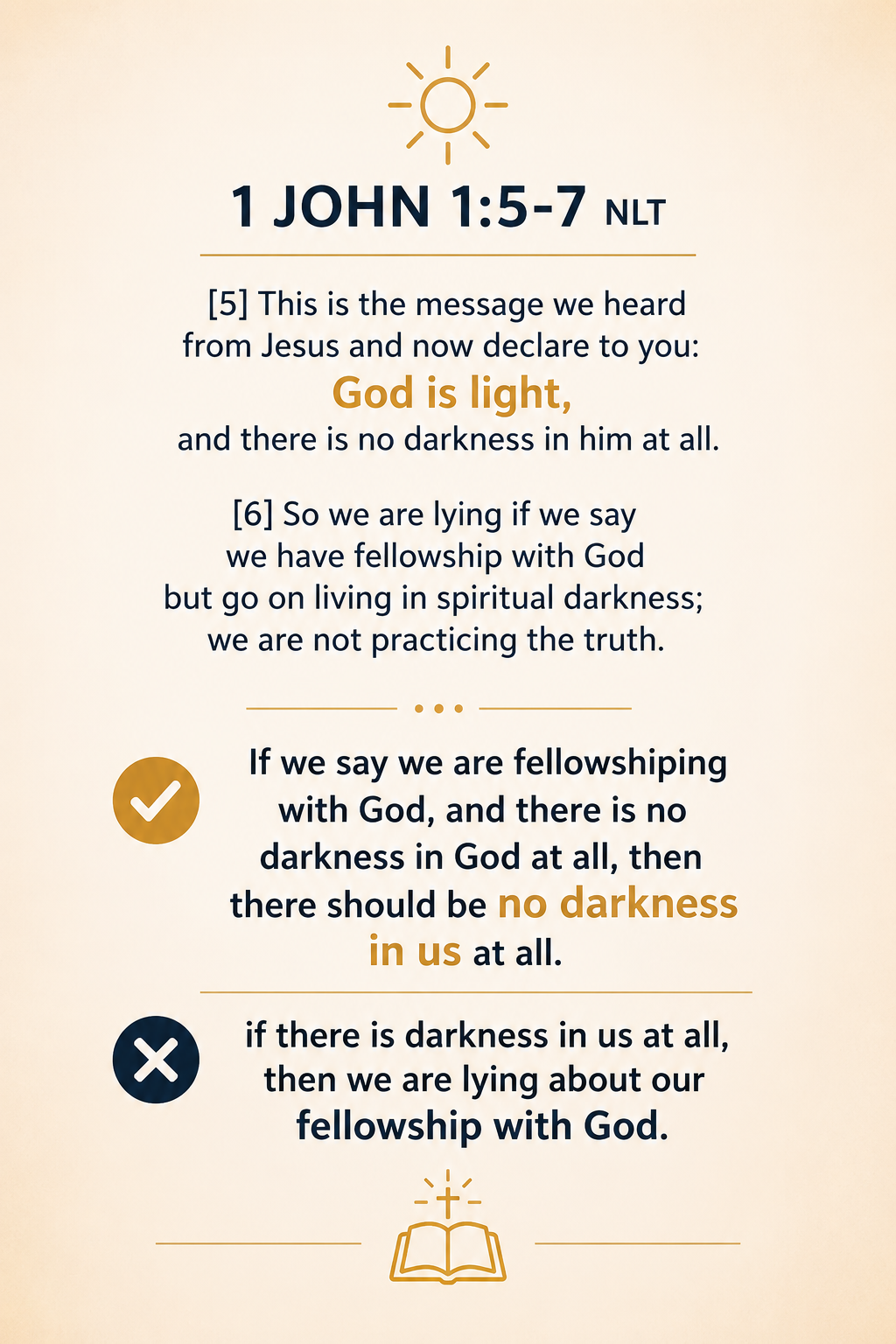 God is Light, there is no darkness in Him at all.
If im in the Light, there should be no darkness i...