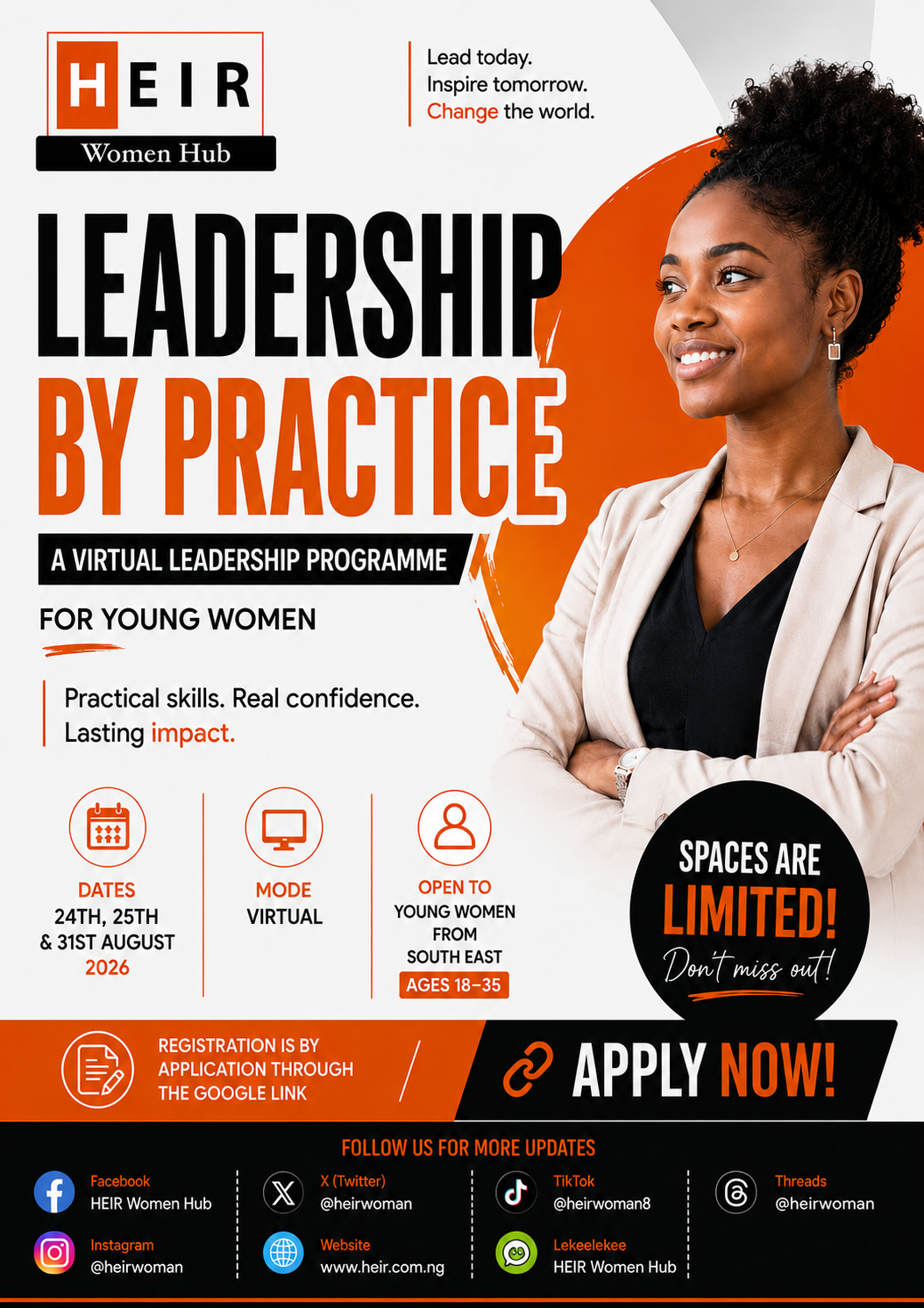 New Week, New Purpose!
Leadership is built through practice, learning, and action.
Applications ar...