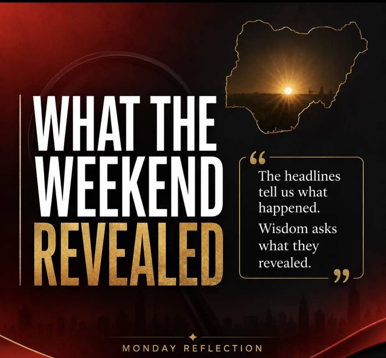 π³π¬ WHAT THE WEEKEND REVEALED
Every weekend leaves behind headlines. But headlines only tell us what...