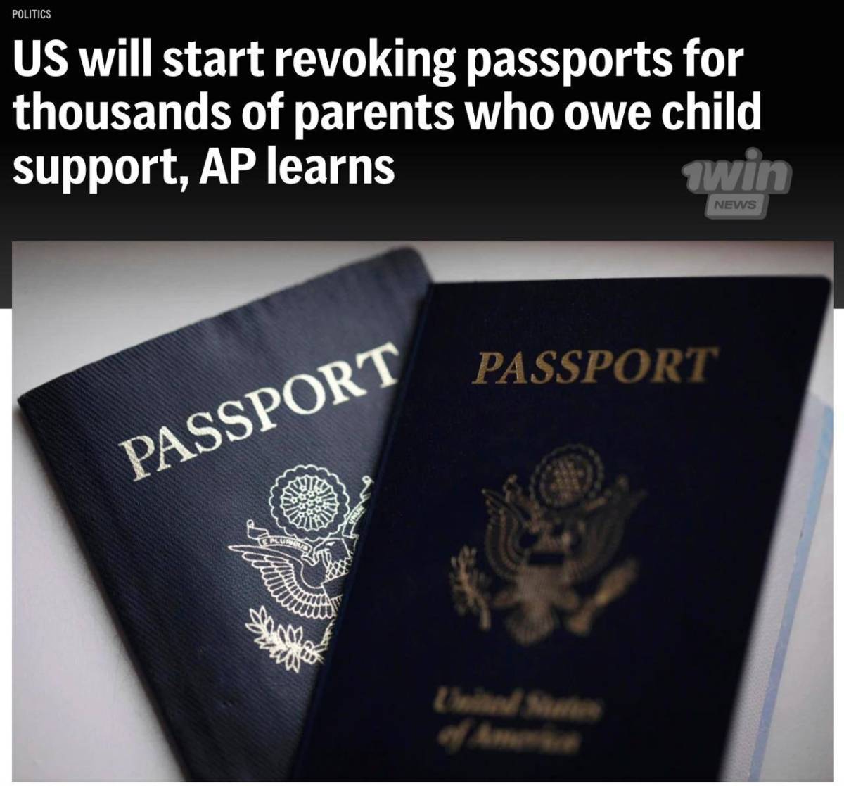 U.S. will begin revoking passports from citizens with large unpaid child support debts
According to...