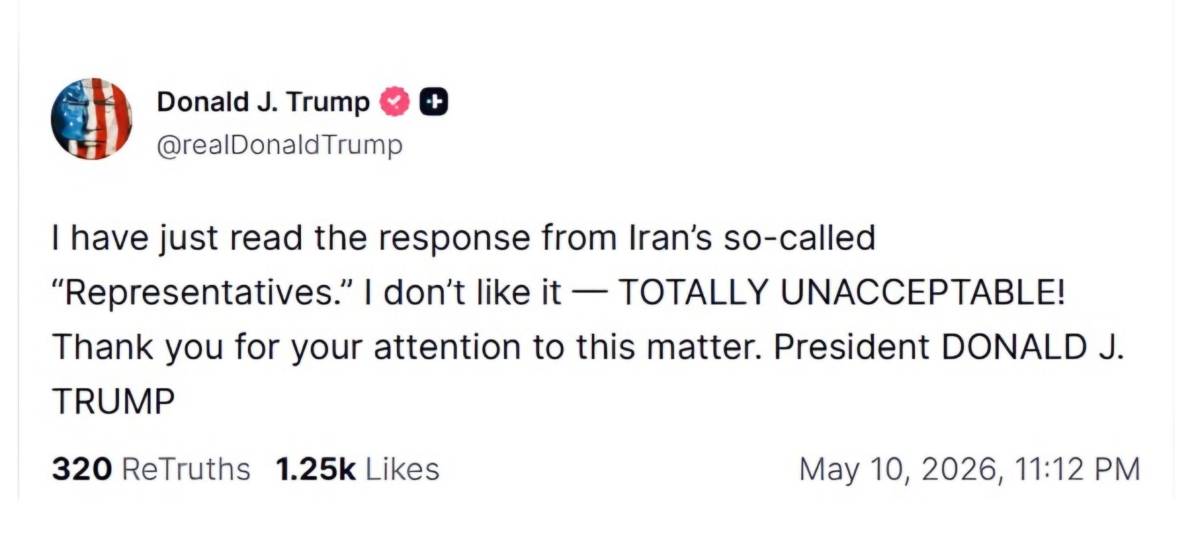 ❕ Trump stated that he found Iran’s response totally unacceptable
🔄 Earlier: Iran conflict has "...