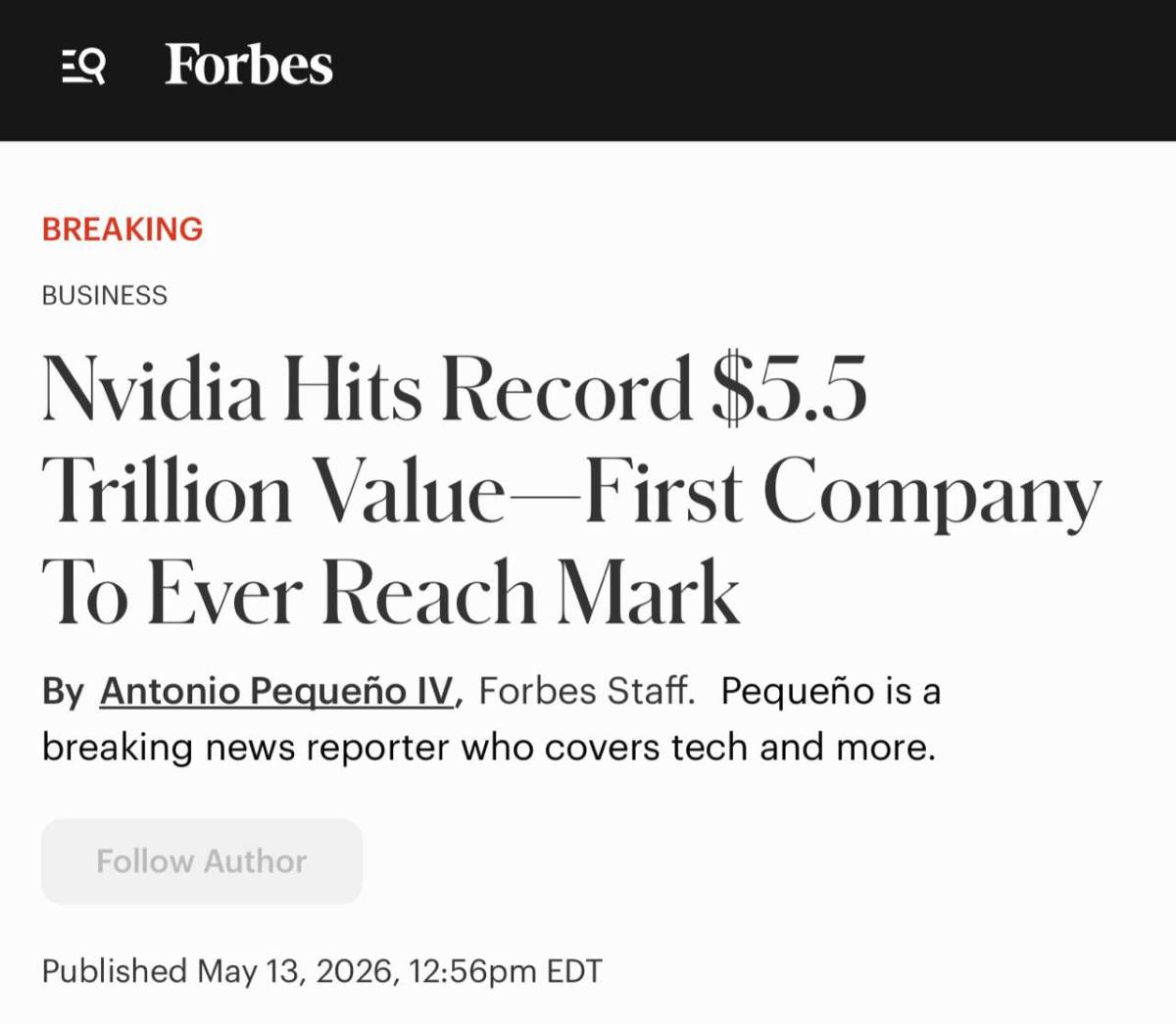 ⚡️ Nvidia tops $5.5T valuation
Nvidia hit a $5.5 trillion market cap, surpassing all countries' GD...