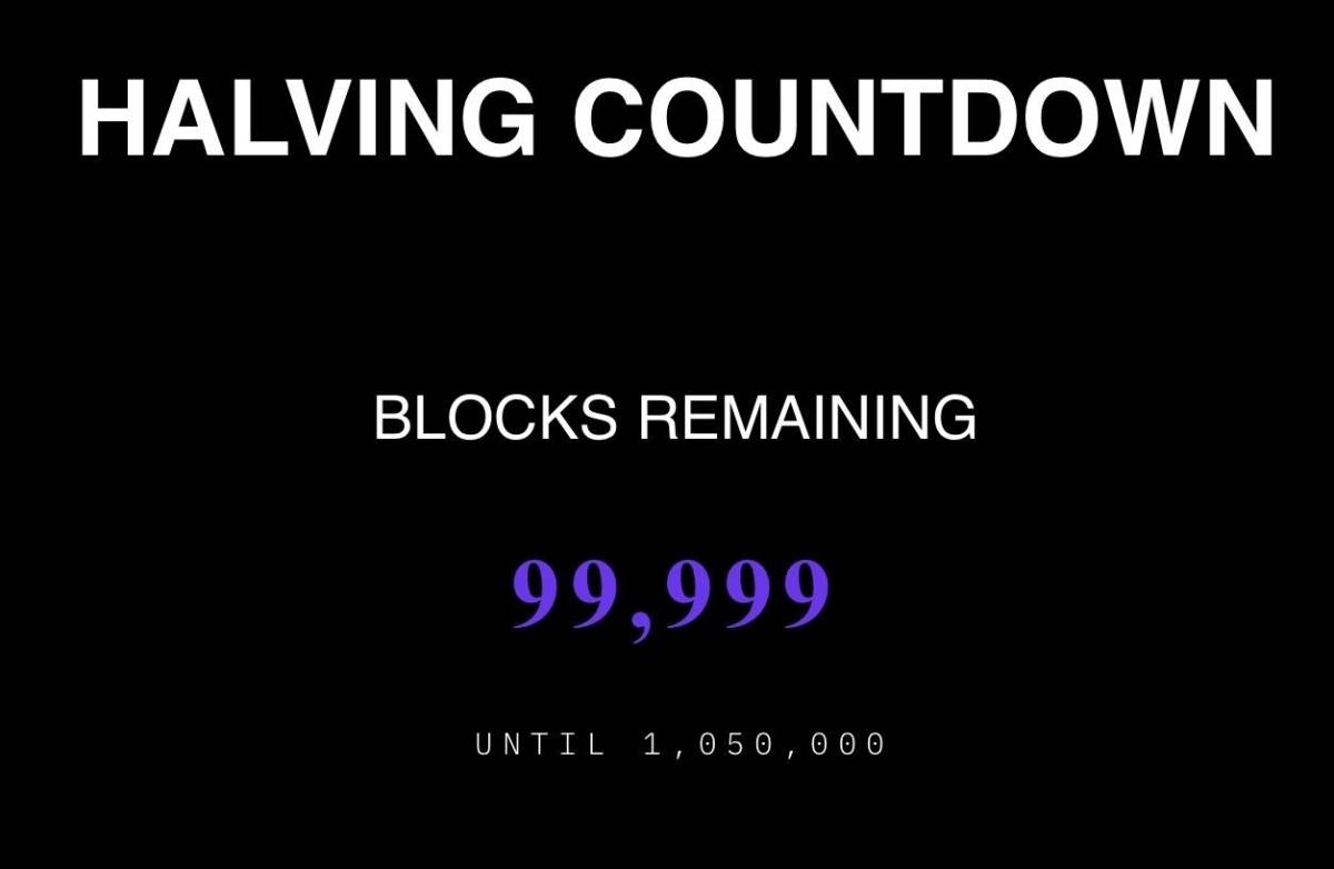 🪙 Bitcoin Magazine: There’s now less than 100,000 blocks until the next Bitcoin halving