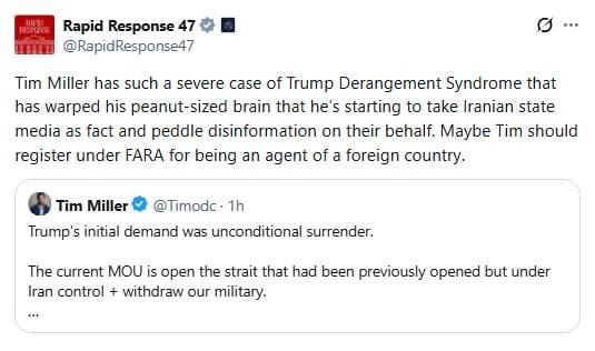 ⚡️ JUST IN: The White House indirectly denies Iran state TV’s reported draft US-Iran MOU, stating n...
