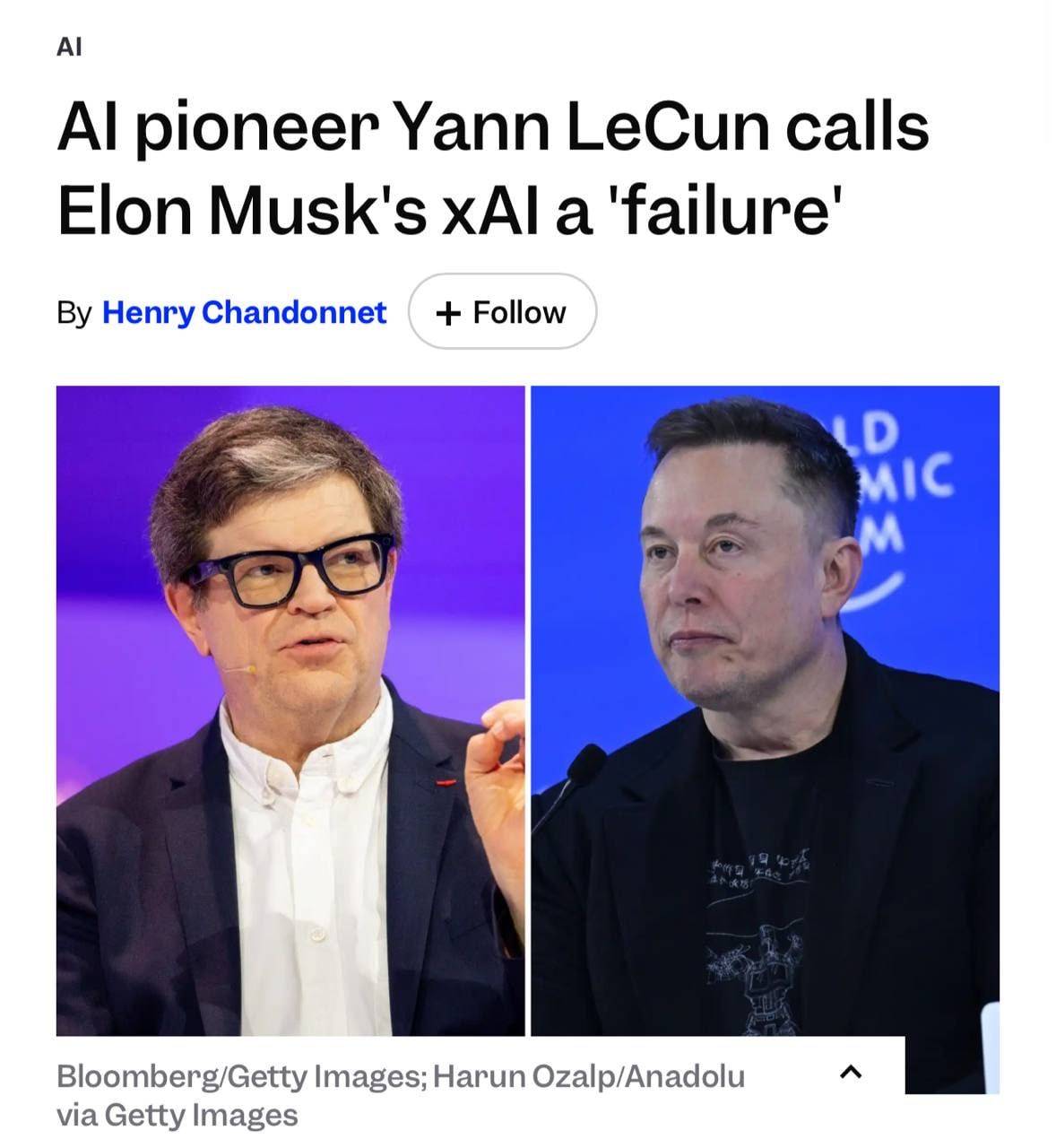 ๐ Yann LeCun Calls Musk's xAI a Failure
Yann LeCun called Elon Musk's startup xAI a failure and pr...